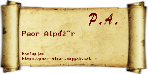 Paor Alpár névjegykártya